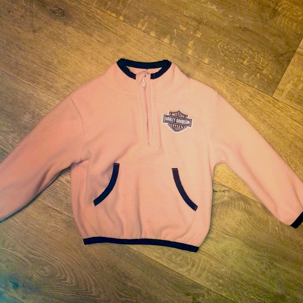 Harley Davidson 🩷🩷🩷 half zip fleece only worn a couple times size 3T